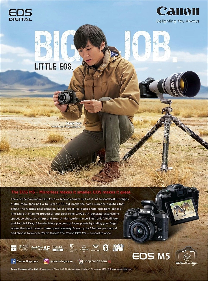 Photography creative ad: Big Job Little EOS size pun