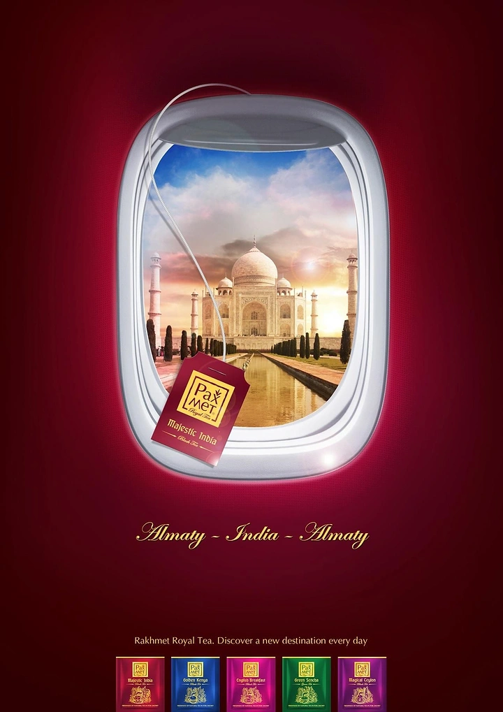 Tea & Chai Brands creative ad: Plane window travel via tea flavour