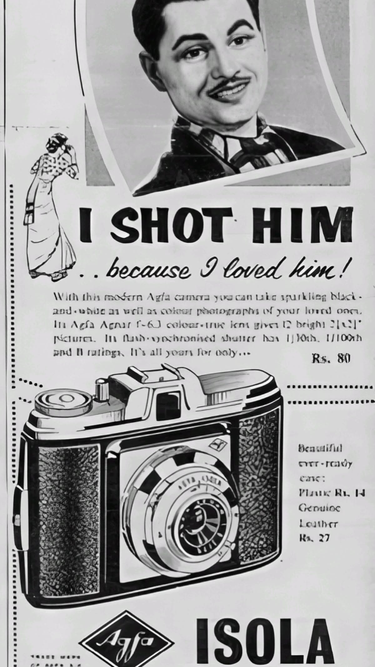 Story: Witty vintage confession camera headline