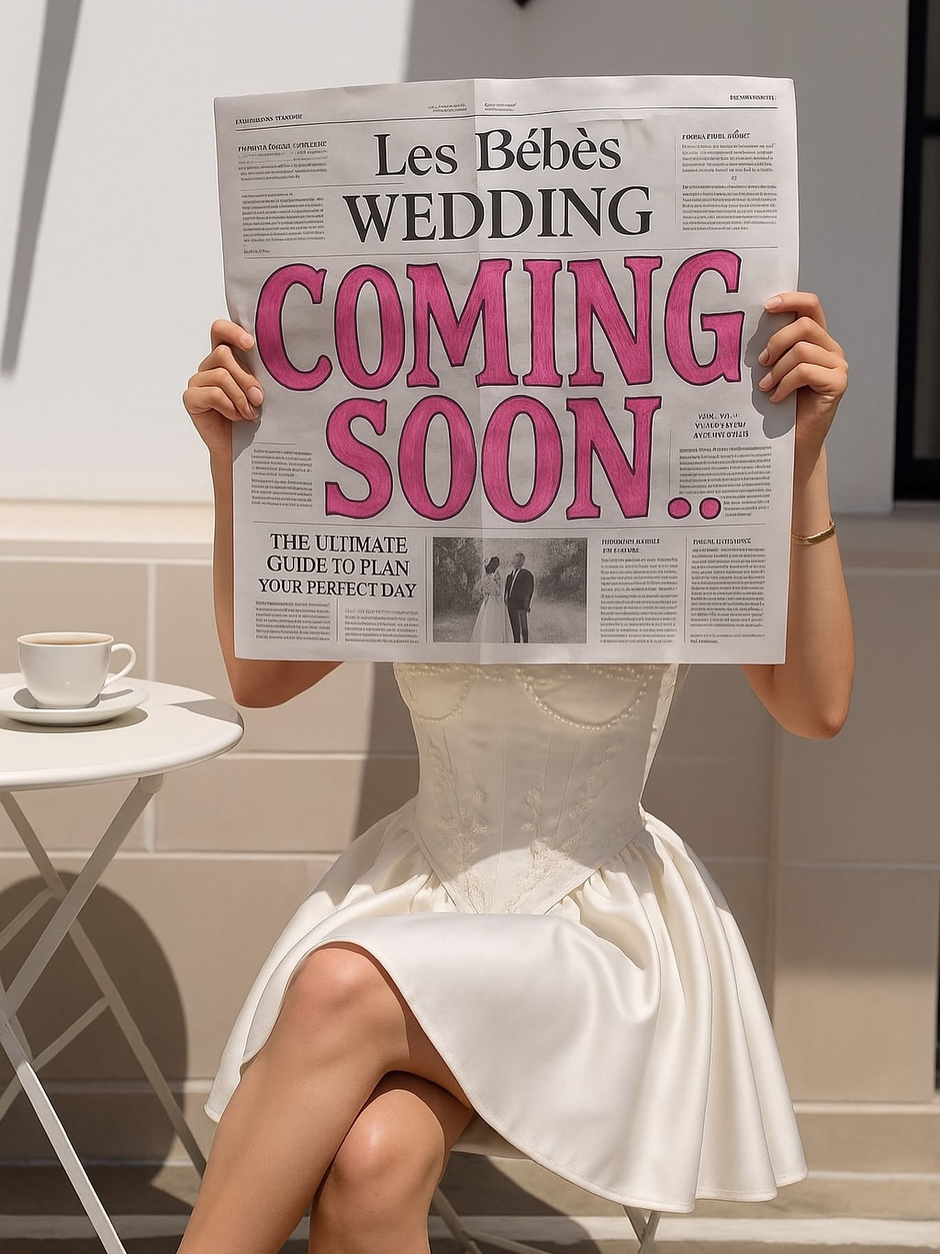 Instagram post: Newspaper headline coming soon teaser