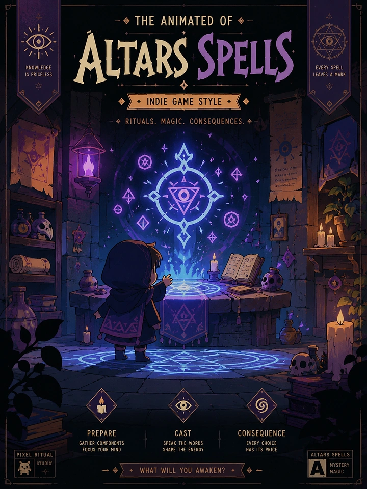 Board Games & Game Cafes creative ad: Fantasy game world with ritual framing