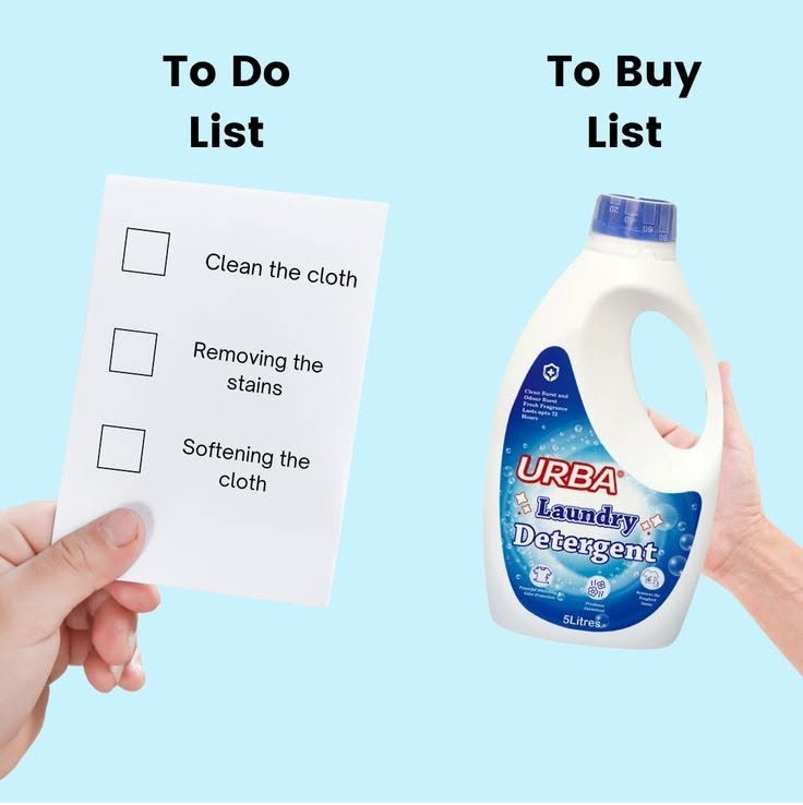 Instagram post: To-do list vs to-buy detergent answer