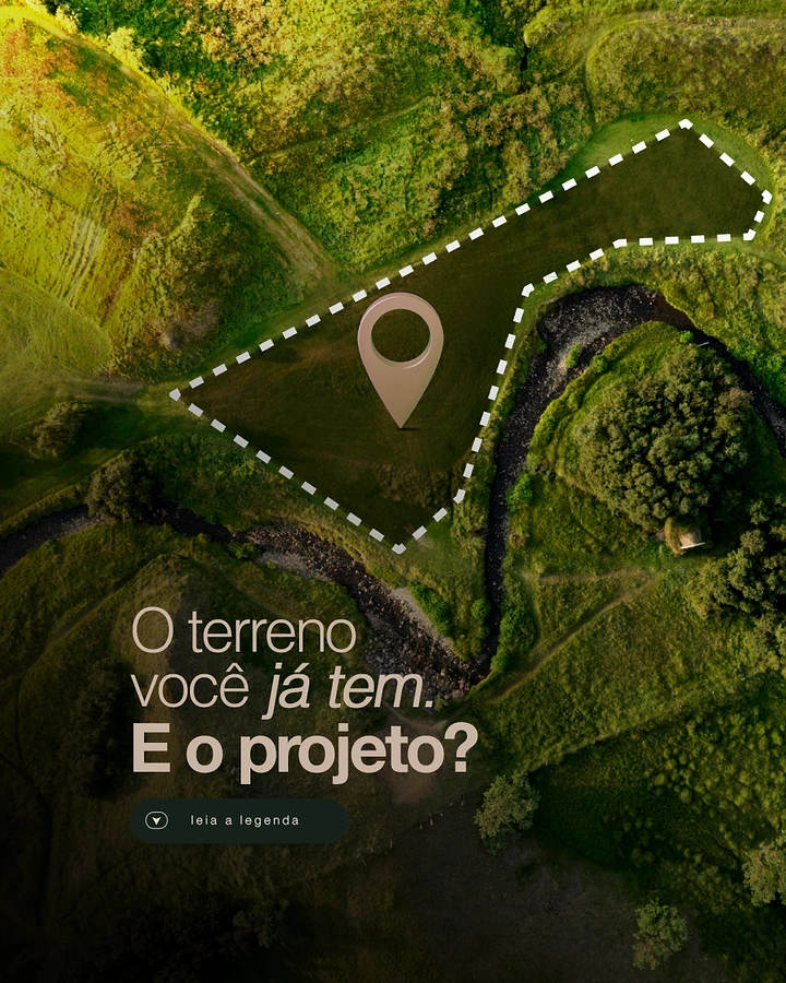Landscaping & Gardening creative ad: Dotted plot outline on aerial land