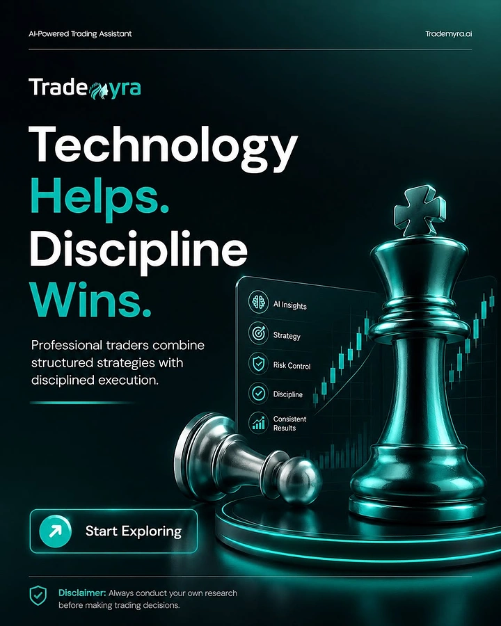 Stock Brokers & Investing creative ad: Glowing chess pieces as discipline metaphor