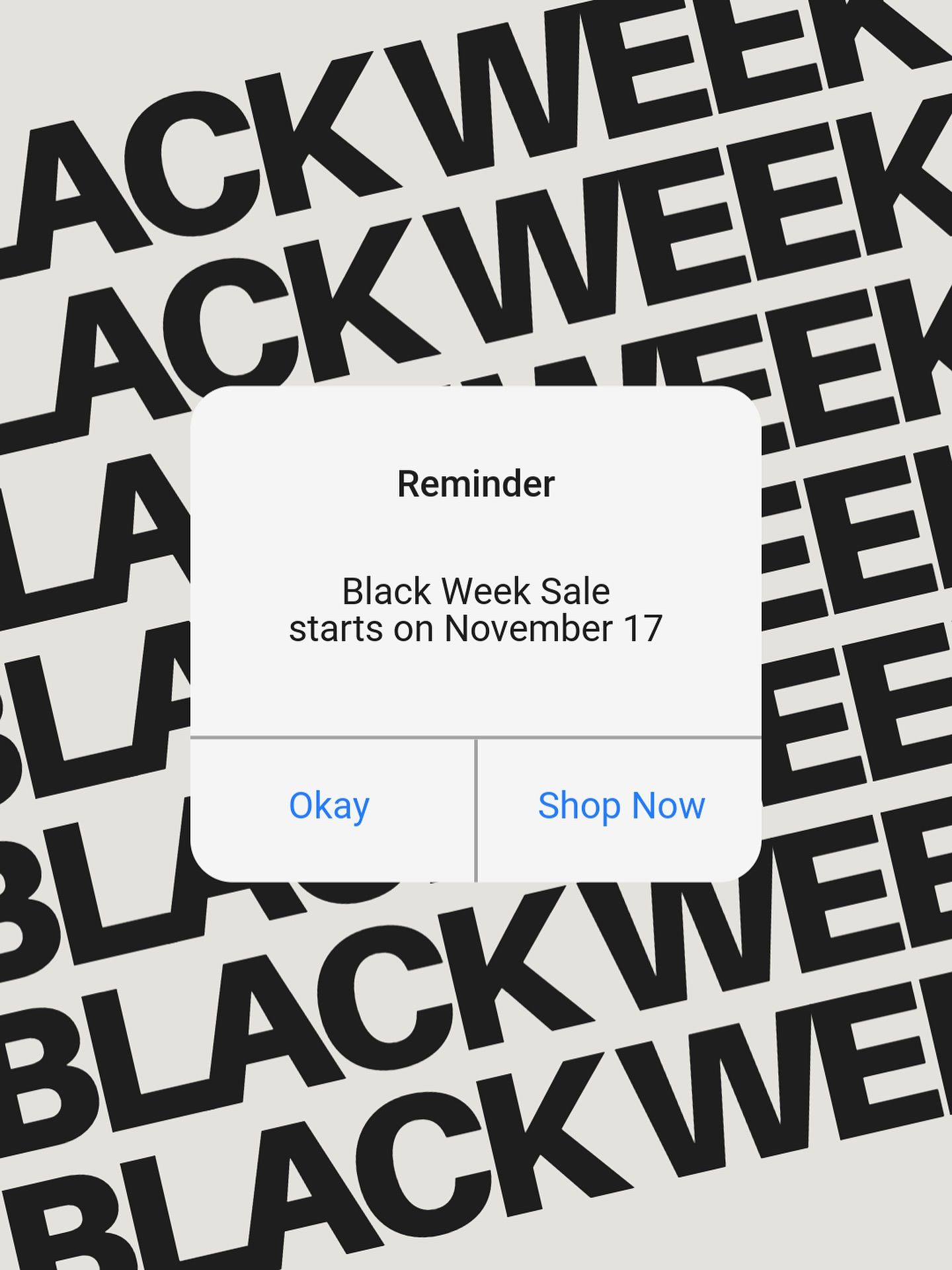 Phone-style reminder pop-up over repeated type