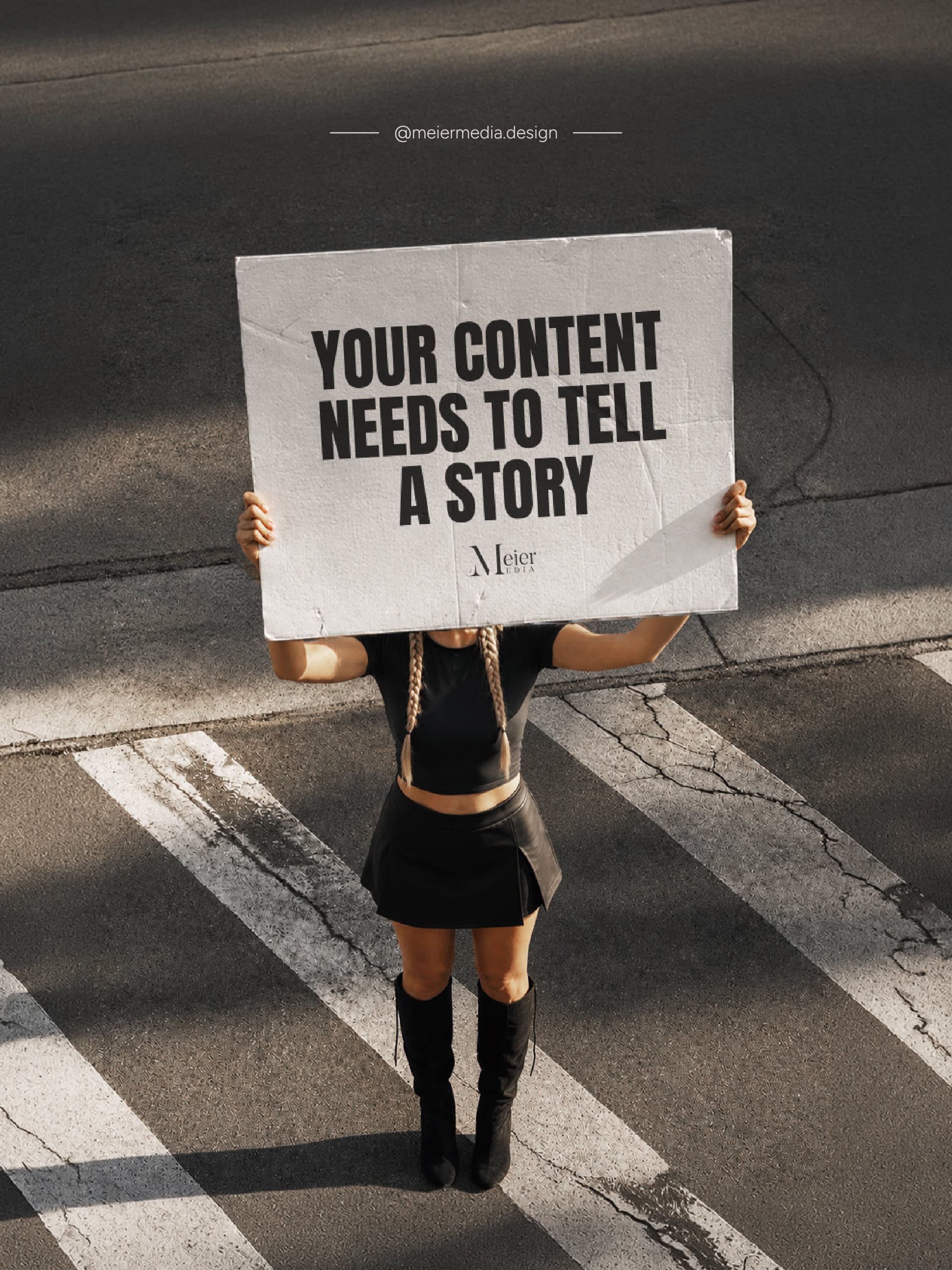Instagram post: Street protest sign: content needs story