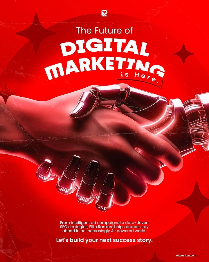 Agency creative ad: Human-robot handshake as AI marketing future