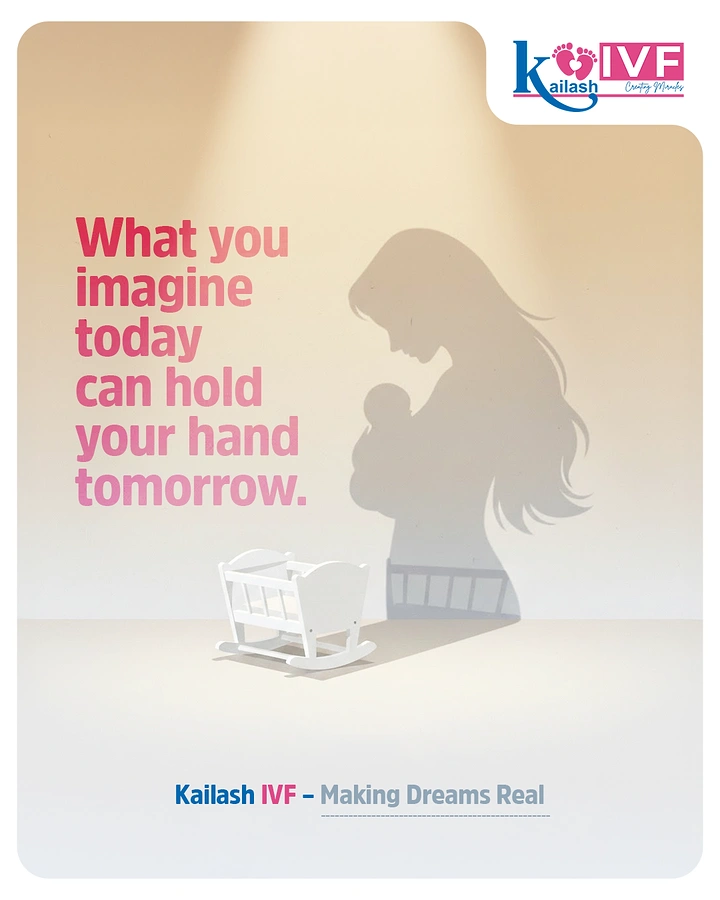 IVF & Fertility Clinics creative ad: Mother silhouette shadow over empty crib