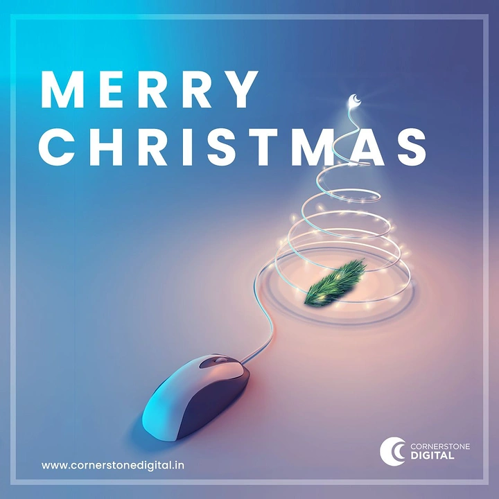 Christmas creative ad: Mouse cable coiled into a glowing spiral Christmas tree