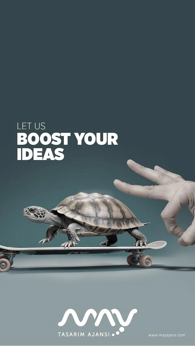 Agency creative ad: Tortoise on skateboard, boost ideas pun