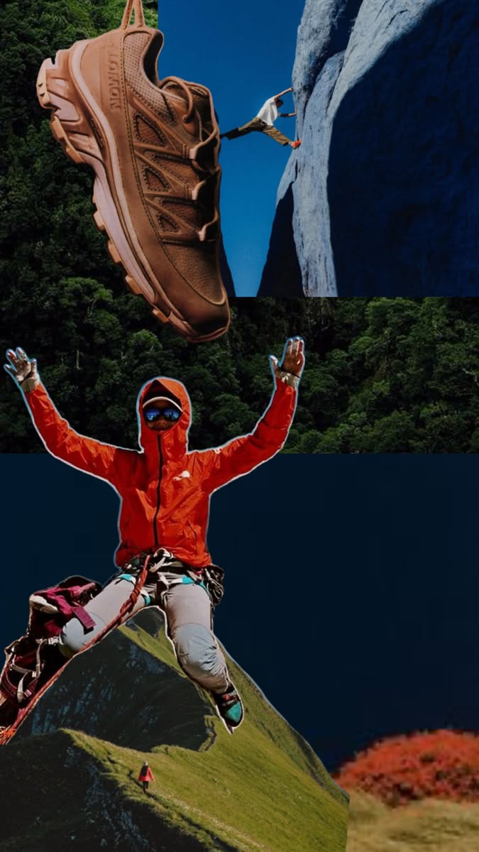 Story: Oversized climbing shoe creates product metaphor