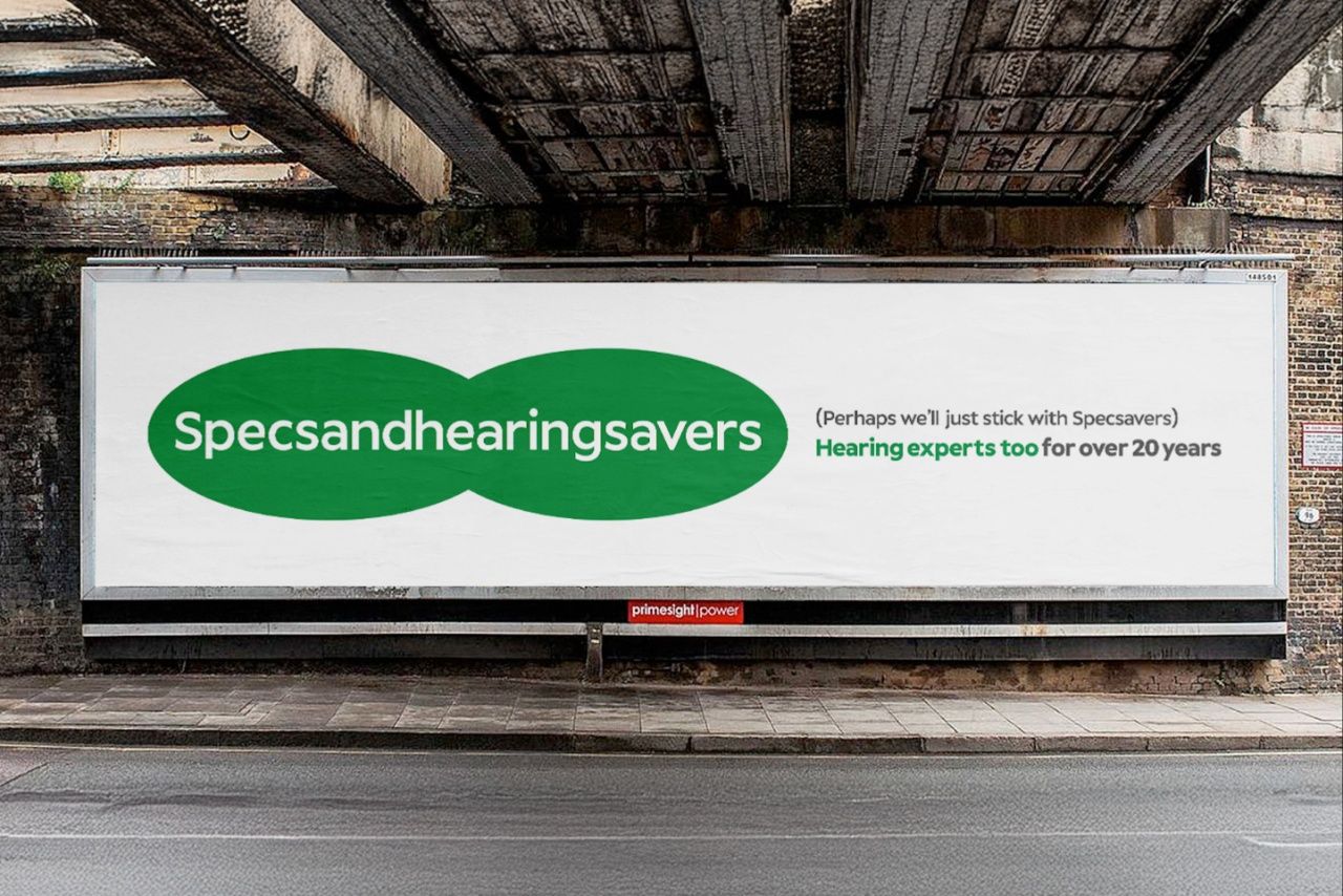 Banner: Specsavers merged-name billboard wordplay