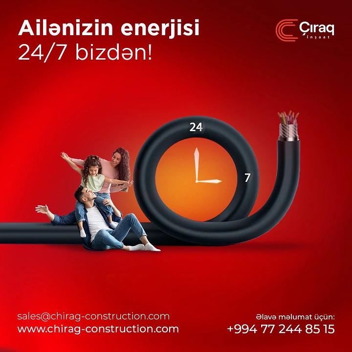 Electricians creative ad: Coiled cable forms 24/7 clock face
