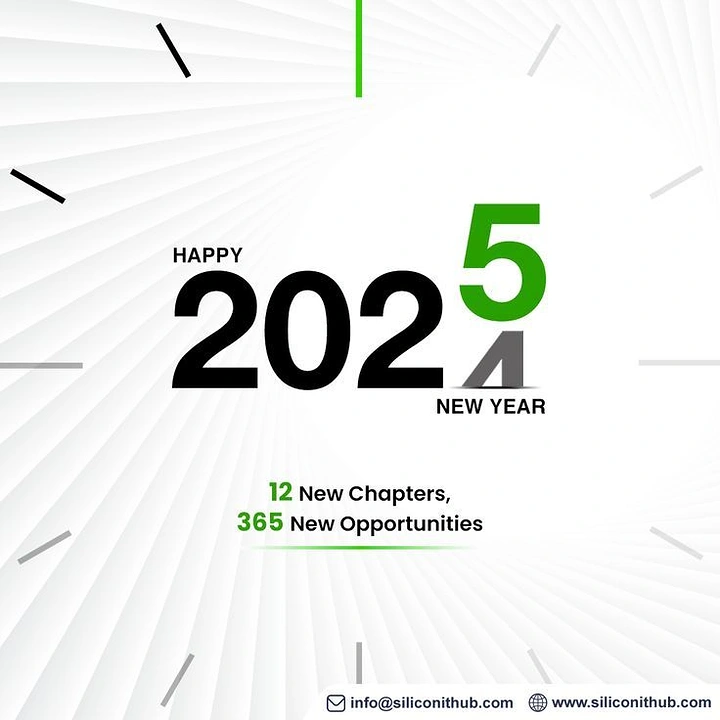 New Year creative ad: 2025 numerals replacing 2024 on a clock face