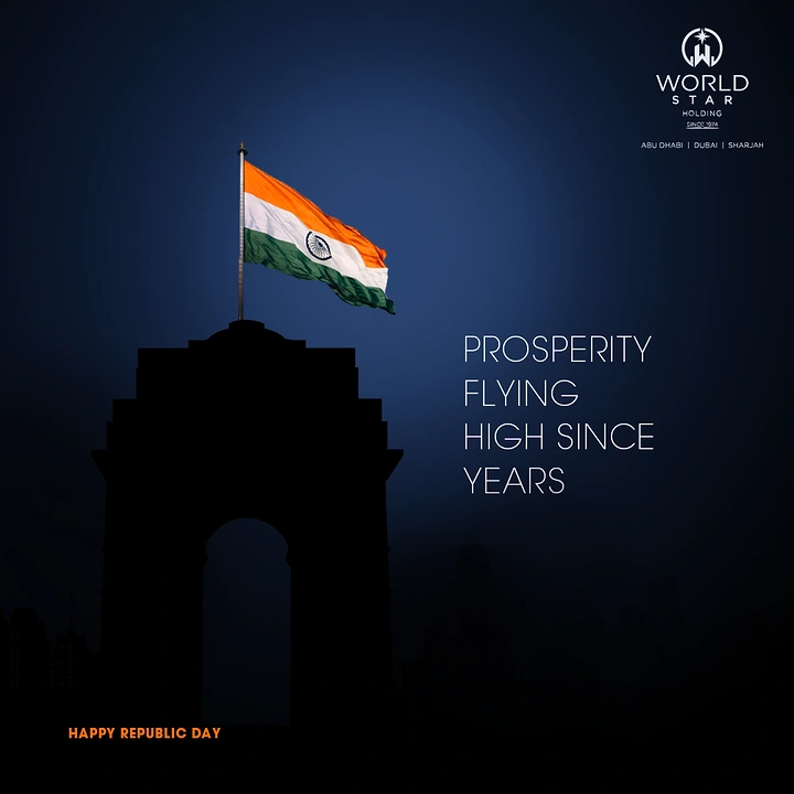 Republic Day creative ad: Minimal India Gate; 'prosperity flying high' copy