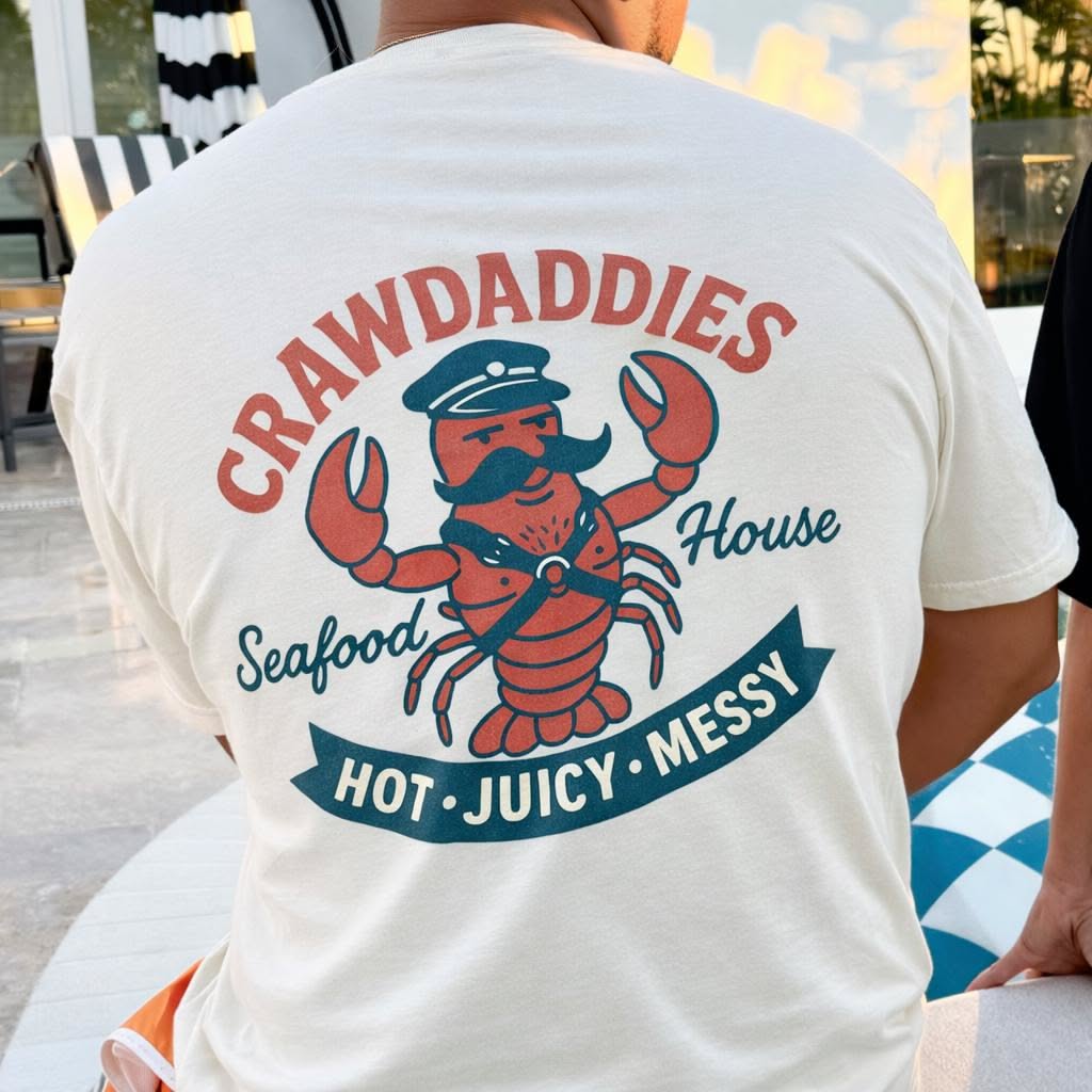 Instagram post: Character-led seafood merch with witty copy