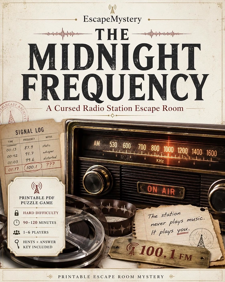 Escape Rooms creative ad: Radio-station curse drives product concept