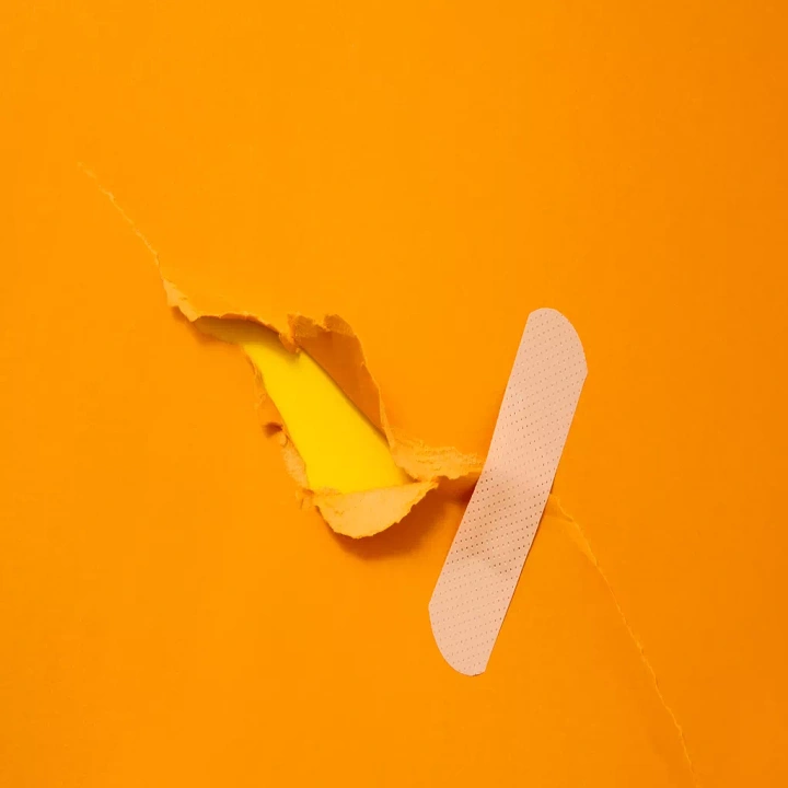 Pain Relief Brands creative ad: Bandages become striking abstract composition