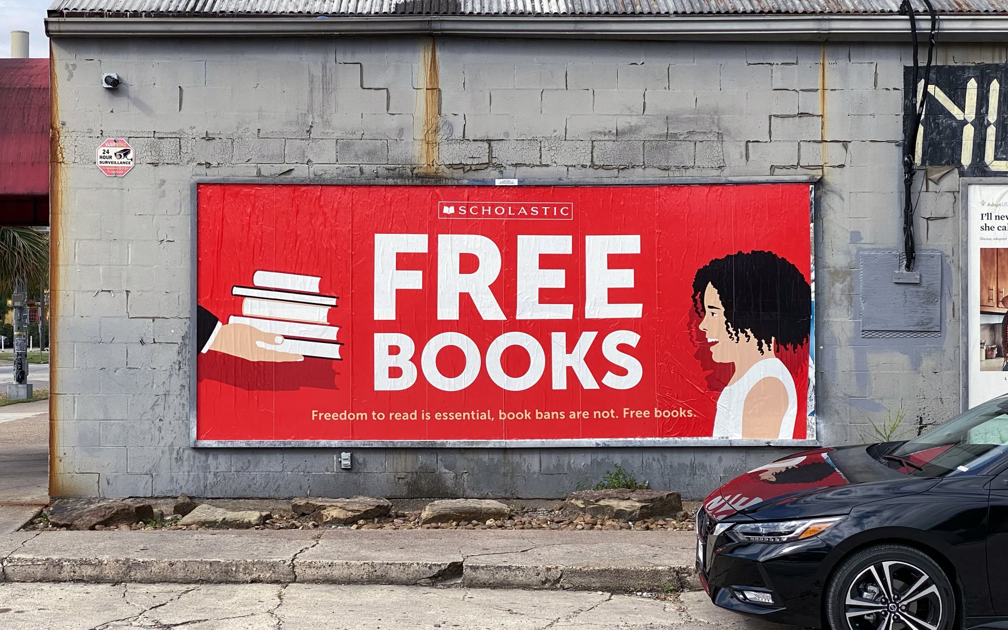 'Free Books' pun against book bans