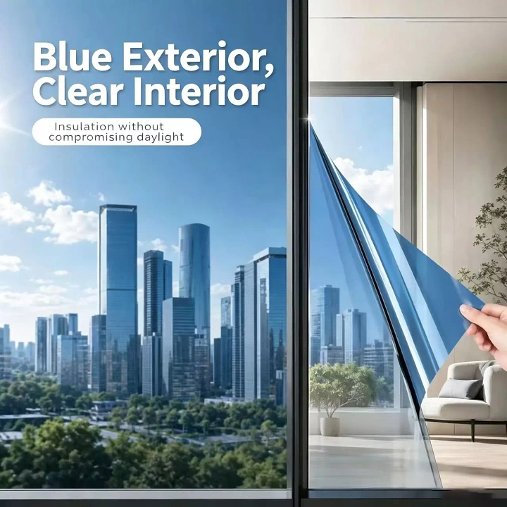 Window Tinting & Car Wraps creative ad: Exterior-interior split visual metaphor