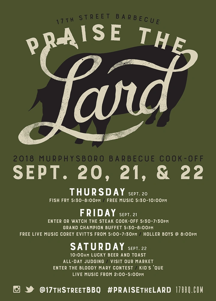 BBQ & Grill Restaurants creative ad: Pun-driven praise-the-lard headline
