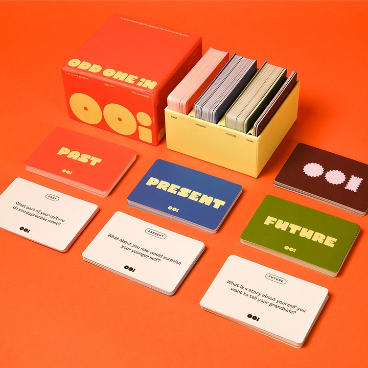 Board Games & Game Cafes creative ad: Time-themed card system, clean product styling