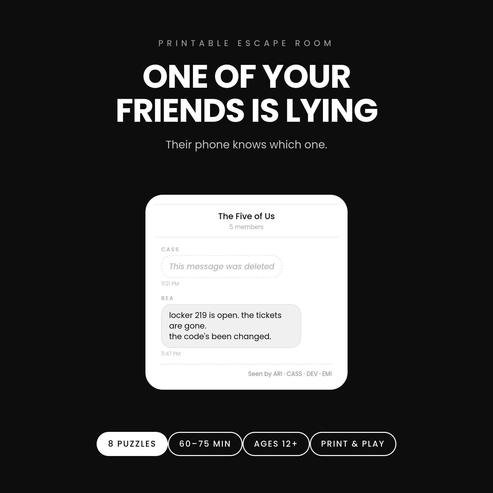 Instagram post: Clever social-deduction product concept