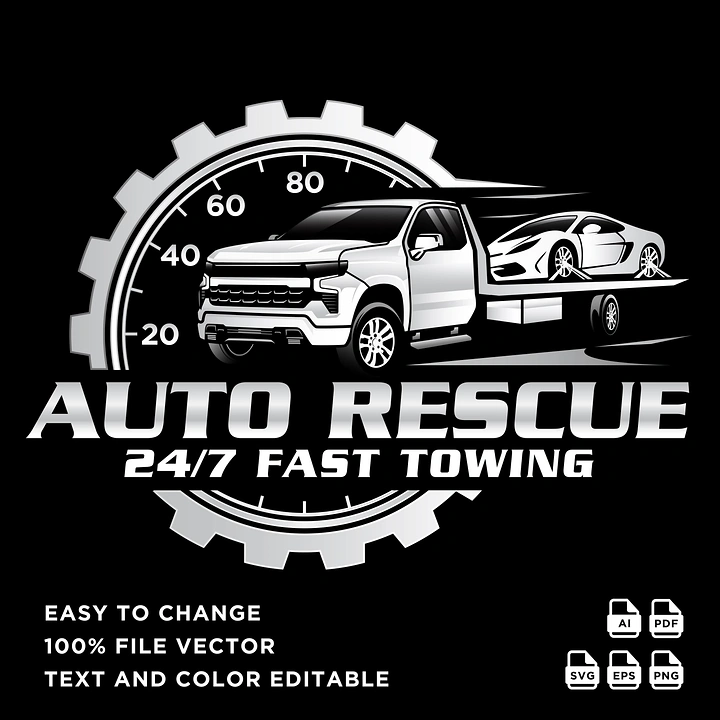 Towing & Roadside Assistance creative ad: Speedometer gear suggests fast rescue