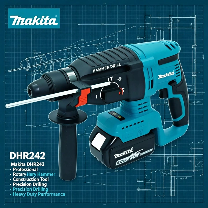 Power Tools creative ad: Blueprint treatment gives product context