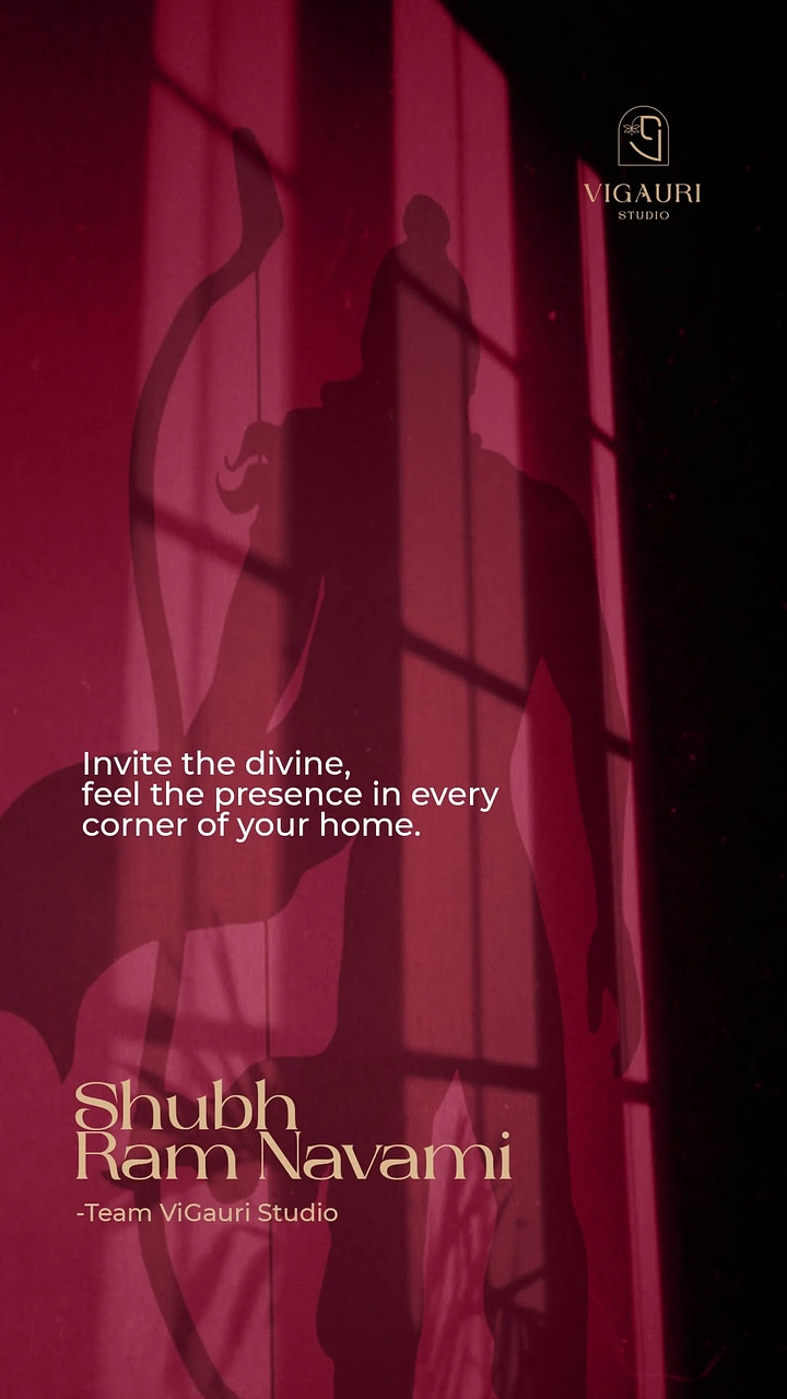Ram Navami creative ad: Ram's shadow on curtain: divine presence at home