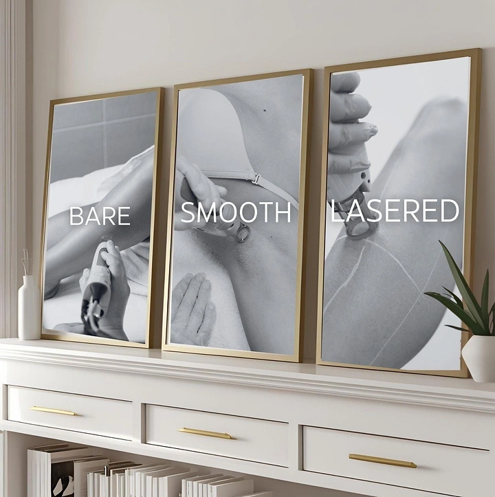 Laser Hair Removal Clinics creative ad: Framed imagery creates bare-smooth transformation