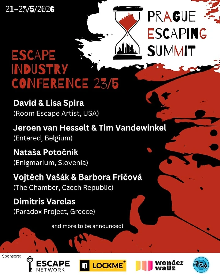 Escape Rooms creative ad: Bold branded escape-industry event poster