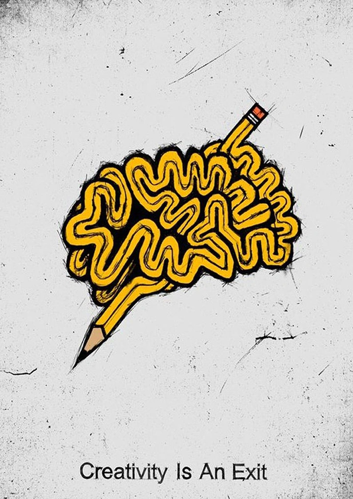 Pens & Writing Instruments creative ad: Brain maze becomes a pencil idea