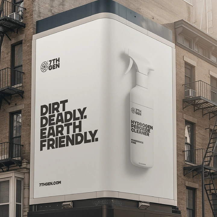 Cleaning Services creative ad: Witty 'Dirt deadly, Earth friendly' billboard