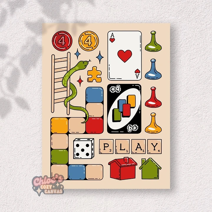 Board Games & Game Cafes creative ad: Playful board-game poster composition