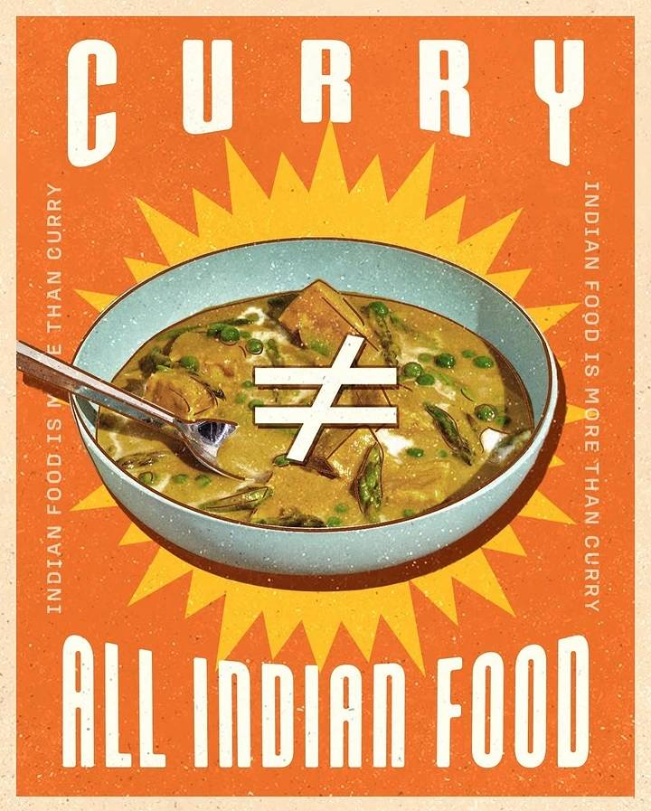 Indian Restaurants creative ad: Curry-versus-all-food visual metaphor
