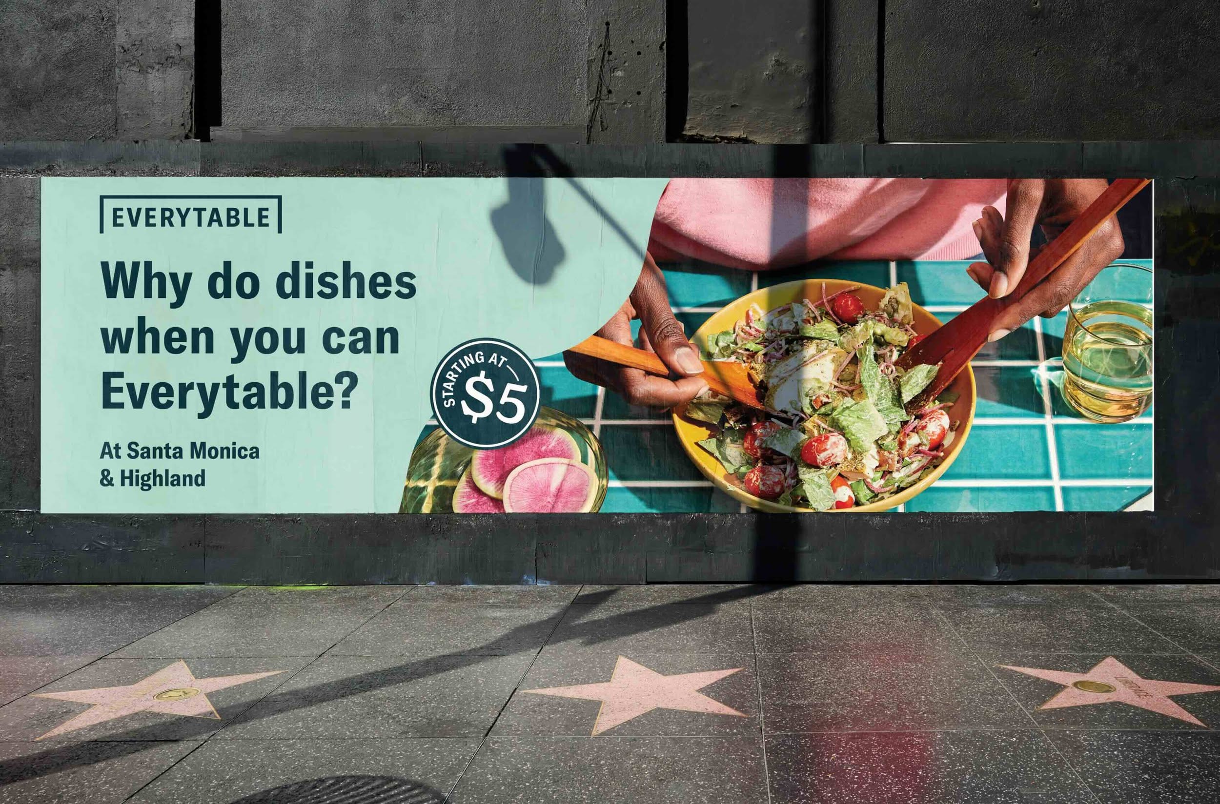 Banner: Witty dishes-versus-eating billboard concept