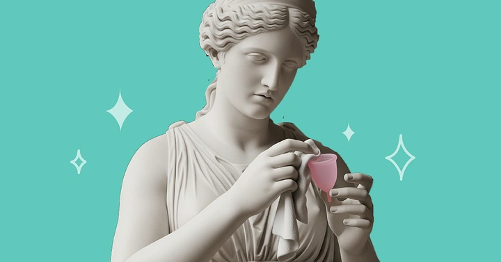 Period Care & Feminine Hygiene creative ad: Statue presents menstrual cup
