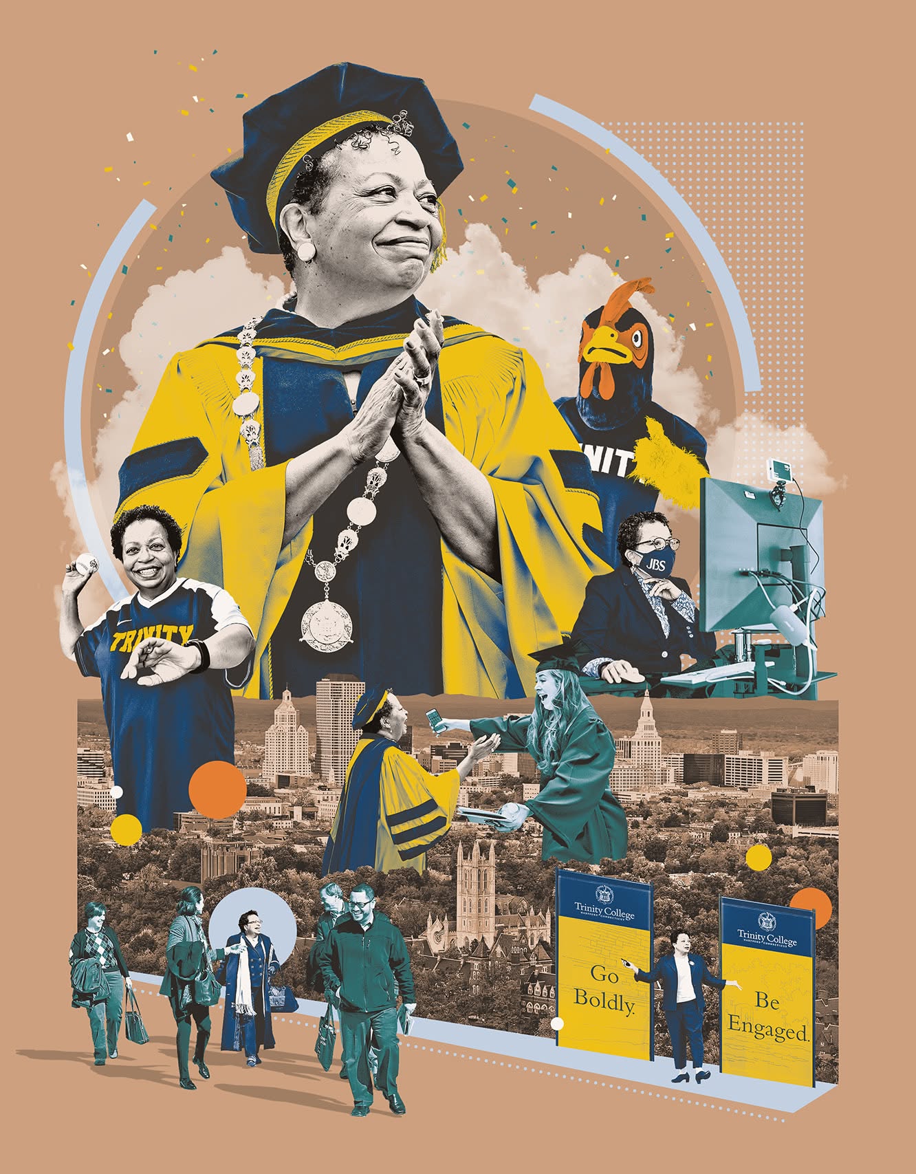 Instagram post: Rich illustrated collage celebrates campus community