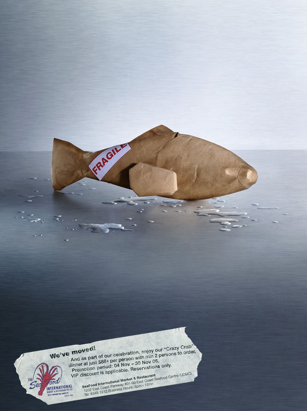 Instagram post: Fish packaged as fragile parcel metaphor