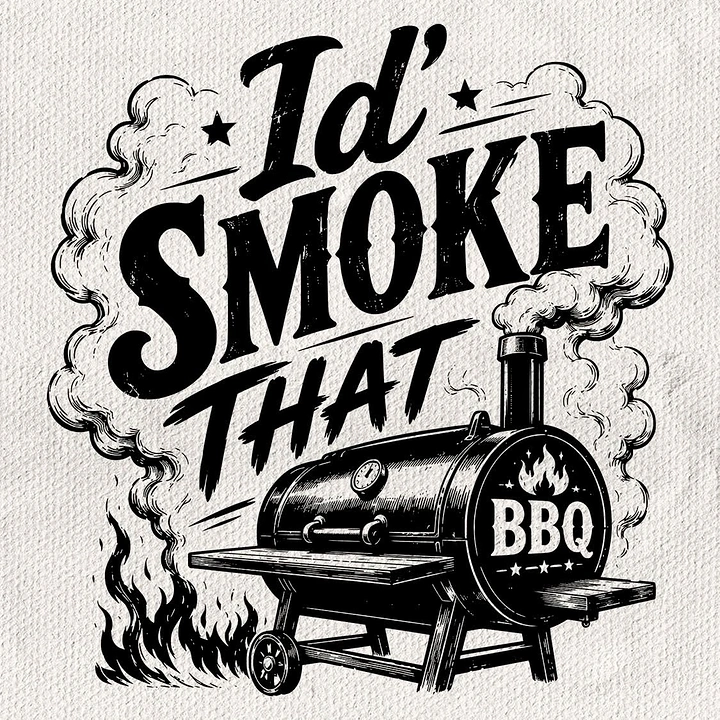 BBQ & Grill Restaurants creative ad: Bold typographic smoke-pun poster