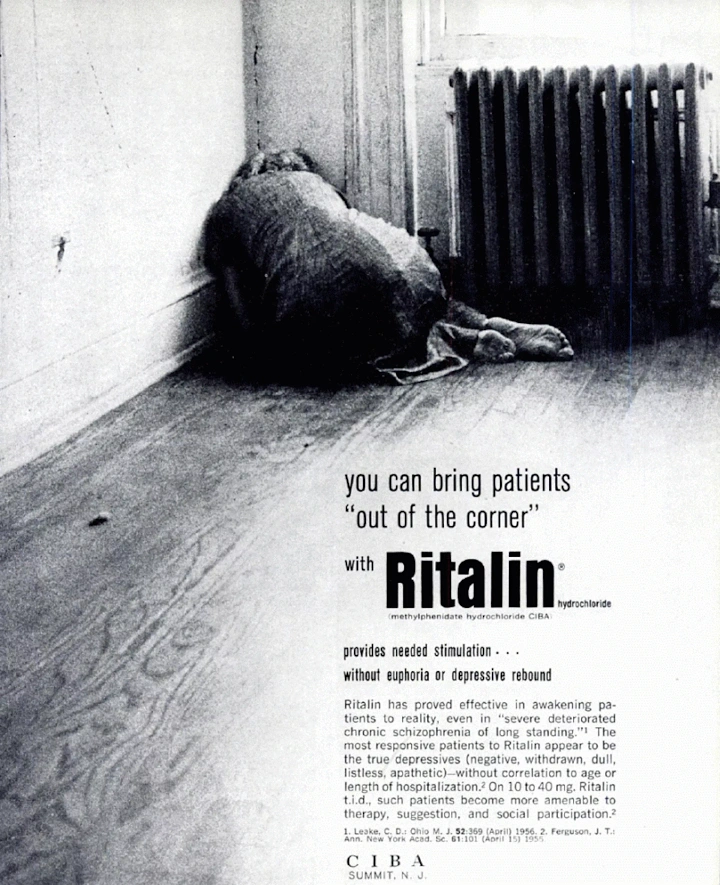 Pain Relief Brands creative ad: Corner metaphor for Ritalin intervention