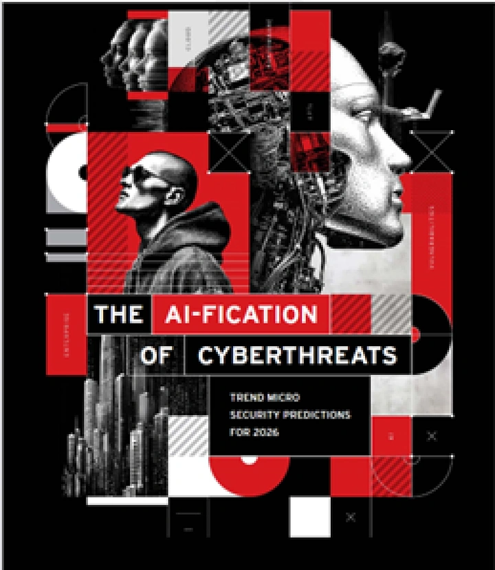 Cybersecurity Companies creative ad: Striking AI threat collage