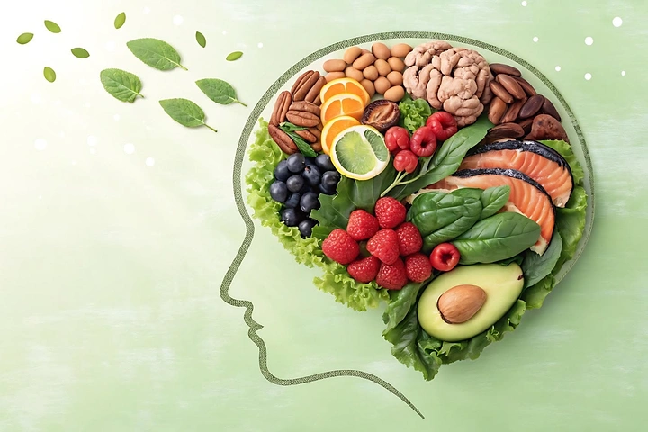 Salad Bars & Healthy Restaurants creative ad: Salad-filled head visualizes healthy thinking