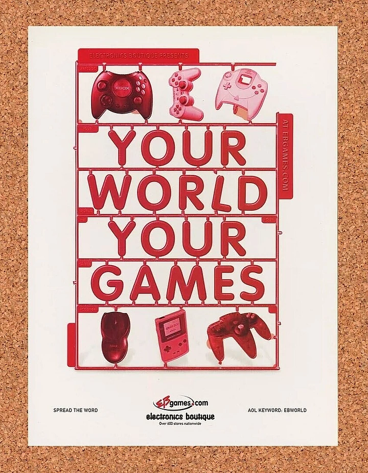 Gaming & Esports creative ad: Model-kit sprue frame of consoles