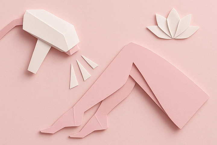 Laser Hair Removal Clinics creative ad: Paper-cut legs turn treatment into visual art