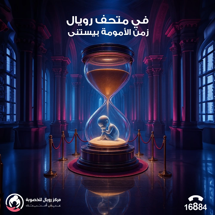 IVF & Fertility Clinics creative ad: Embryo in hourglass: time and fertility