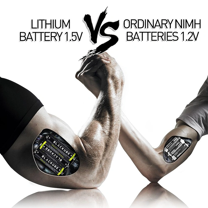 Batteries & Inverters creative ad: Arm wrestle between a muscular arm and a thin arm with batteries inside