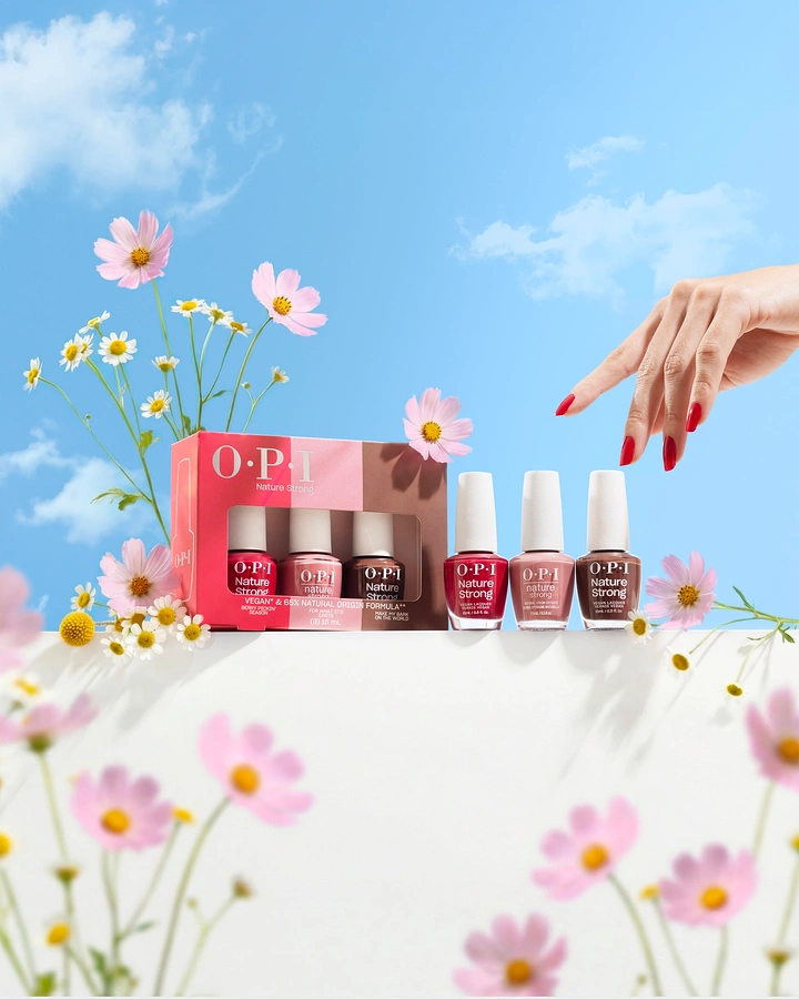 Nail Polish Brands creative ad: Polish transformed into floral sky scene