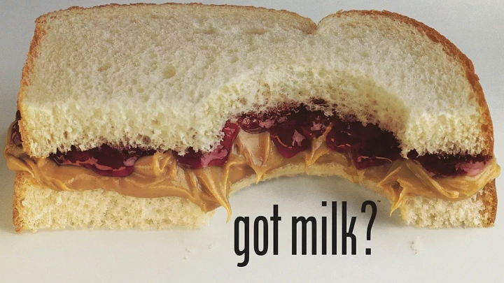 Dairy Brands creative ad: Bitten PB&J implies need for milk